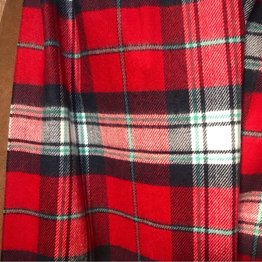 Cashmere plaid Scarf Red new - Picture 9 of 10